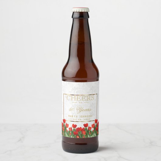 応援から50年 – 任意の誕生日 ビールラベル (正面)