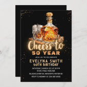 応援から50歳の誕生日パーティーへの招待 招待状 (正面/裏面)