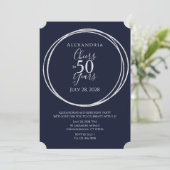応援から50歳の誕生日パーティー海軍シルバー 招待状 (スタンド正面)