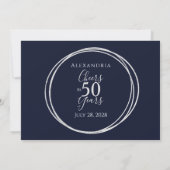 応援から50歳の誕生日パーティー海軍シルバー 招待状 (裏面)