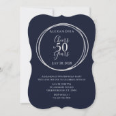 応援から50歳の誕生日パーティー海軍シルバー 招待状 (正面)