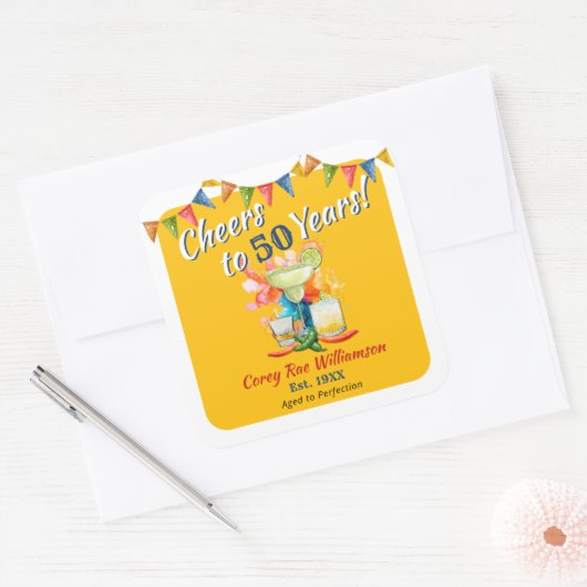 応援から50歳までの完成度 – Fiesta スクエアシール (封筒)