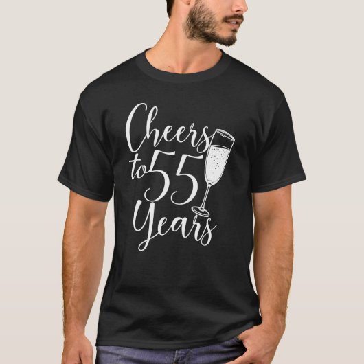 応援から55年の女性男性周年記念55th Birt Tシャツ (正面)