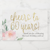 応援から60年の誕生日への好意 スパークリングワインラベル (シングルラベル)