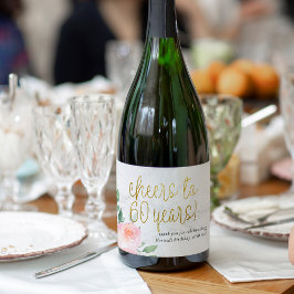 応援から60年の誕生日への好意 スパークリングワインラベル