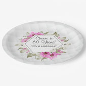 応援から60年ダイヤモンドジオメトリックピンクカスタム ペーパープレート (アングル)