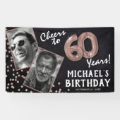 応援から60年バラ金ゴールド2写真誕生日 横断幕 (横)