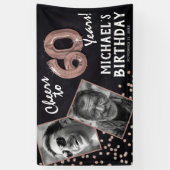 応援から60年バラ金ゴールド2写真誕生日 横断幕 (縦)