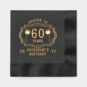 応援から60年ワイングラス誕生日名 箔ナプキン (正面)