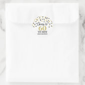 応援から60年誕生日金ゴールドブラック紙吹雪 ラウンドシール (バッグ)