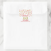 応援から60年誕生日金ゴールド赤紙吹雪 スクエアシール (バッグ)