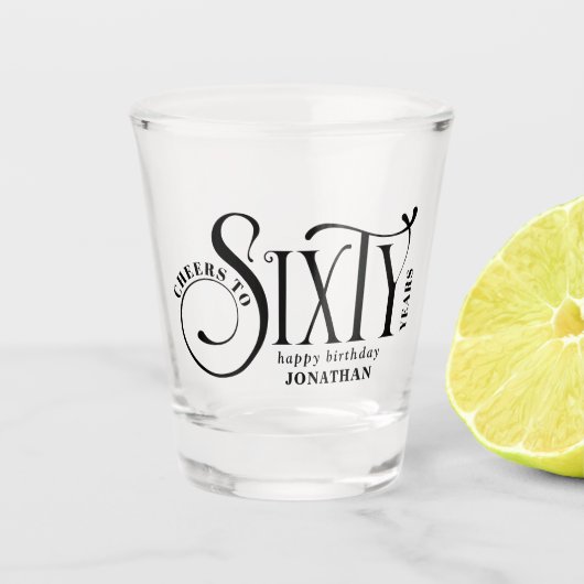 応援から60年誕生日 ショットグラス (正面)
