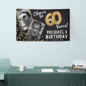 応援から60年金ゴールドバルーン2フォト誕生日 横断幕 (トレードショー)