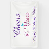 応援から60年間の誕生日のパーソナライズ 横断幕 (縦)