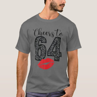 応援から64年リップハッピーバースデーレオパードBor Tシャツ