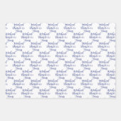 応援から65年ネイビーライトブルー65誕生日 ラッピングペーパーシート (正面2)