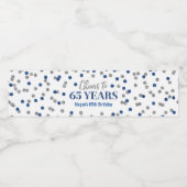 応援から65年ブルーシルバー紙吹雪誕生日 ペットボトルラベル (シングルラベル)