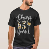応援から65歳へハッピー65th誕生日クイーンD Tシャツ (正面)