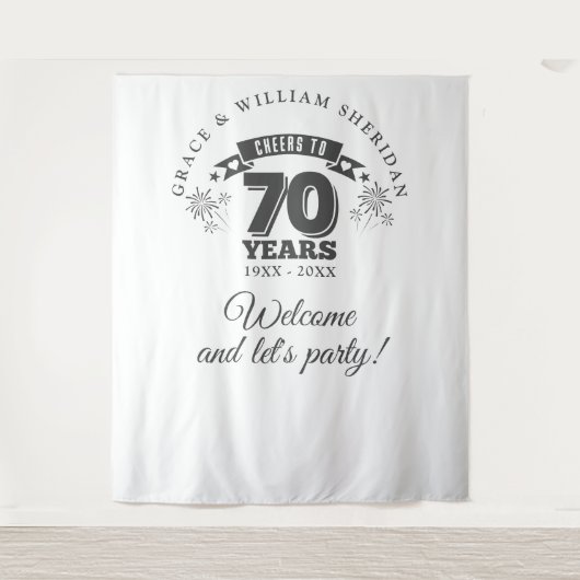 応援から70周年記念写真の背景 タペストリー (正面)