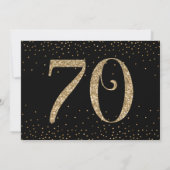 応援から70年サプライズ誕生日金ゴールドとブラック 招待状 (裏面)