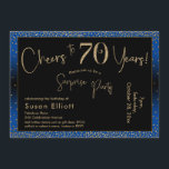 応援から70年サプライズ誕生日金ゴールドとブルー 招待状<br><div class="desc">2つの特徴的なフォントを使用して、私はあなたの発表のためのグラフィックを作成し、フェスティバルの雰囲気のためのメタリックフェイク金ゴールド効果でそれらを飾った。各パーツはニーズに合わせのまわりにて移動できるが読、ヘッダー「70年への応援!」「サプライズパーティー」。(「サプライズ」は取り除くもしことができ、パーティーは取り除かれない。 すべての文字は、青い背景をオーバーレイする黒い長方形の上に配置された。金ゴールド紙吹雪と微妙な黒グラデーションいオーバーレイが効縁ど果を完成。背景色を好きな色に変更！// 130   131 //</div>