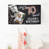 応援から70年バラ金ゴールド2写真誕生日 横断幕 (インサイチュ)