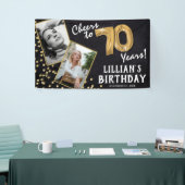 応援から70年金ゴールドバルーン2フォト誕生日 横断幕 (トレードショー)