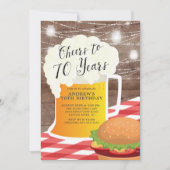 応援から70年間の70番目の誕生日招待状 招待状 (正面)