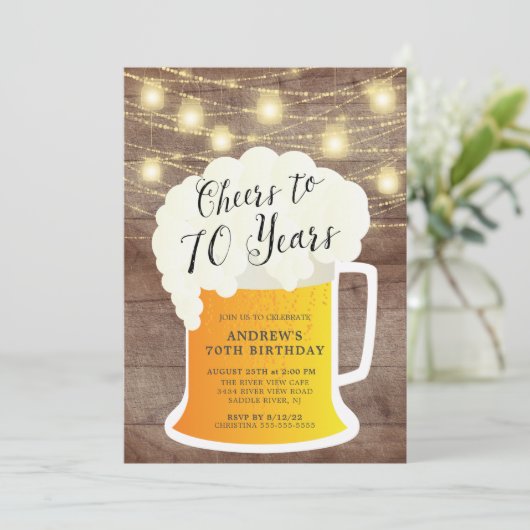 応援から70年間の70番目の誕生日招待状 招待状 (スタンド正面)