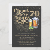 応援から70年|マイルストーン誕生日パーティー 招待状 (正面)