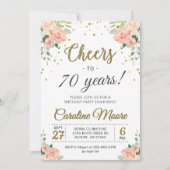 応援から70歳の女性の誕生パーティー 招待状 (正面)