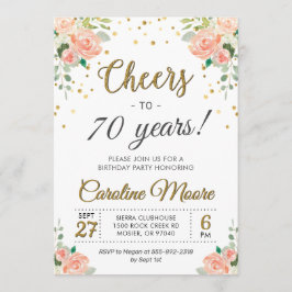 応援から70歳の女性の誕生パーティー 招待状