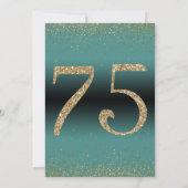 応援から75年サプライズ誕生日パーティー、ティール（緑がかった色） 招待状 (裏面)