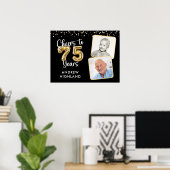 応援から75年誕生日2写真ウェルカムサイン ポスター (ホームオフィス)