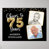 応援から75年誕生日2写真ウェルカムサイン ポスター (正面)