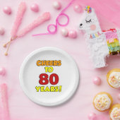 応援から80年カラフル間のパーティー紙プレート ペーパープレート (パーティー)
