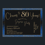 応援から80年サプライズ誕生日金ゴールドとブルー 招待状<br><div class="desc">2つの特徴的なフォントを使用して、私はあなたの発表のためのグラフィックを作成し、フェスティバルの雰囲気のためのメタリックフェイク金ゴールド効果でそれらを飾った。各パーツはニーズに合わせのまわりにて移動できるが読、ヘッダー「80年への応援!」「サプライズパーティー」。(「サプライズ」は取り除くもしことができ、パーティーは取り除かれない。 すべての文字は、青い背景をオーバーレイする黒い長方形の上に配置された。金ゴールド紙吹雪と微妙な黒グラデーションいオーバーレイが効縁ど果を完成。背景色を好きな色に変更！// 130   131 //</div>