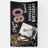 応援から80年バラ金ゴールド2写真誕生日 横断幕 (縦)