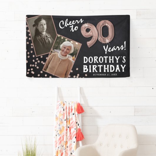 応援から80年バラ金ゴールド2写真誕生日 横断幕 (インサイチュ)