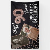 応援から80年バラ金ゴールド2写真誕生日 横断幕 (縦)