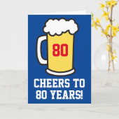 応援から80年ビール誕生日(空白の内部) カード (黄色い花)