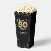 応援から80年ブラック金ゴールド紙吹雪誕生日 フェイバーボックス (はじけた状態)