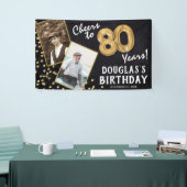 応援から80年金ゴールドバルーン2フォト誕生日 横断幕 (トレードショー)