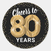 応援から80歳まで大人誕生日 ラウンドシール (正面)