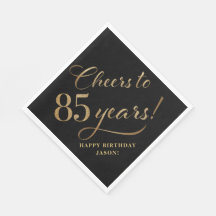 応援から85誕生日グリッターブラックと金ゴールド