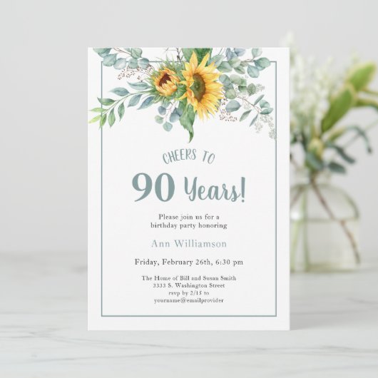 応援から90年ひまわり誕生日 招待状 (スタンド正面)