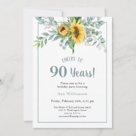 応援から90年ひまわり誕生日 招待状