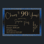 応援から90年サプライズ誕生日金ゴールドとブルー 招待状<br><div class="desc">2つの特徴的なフォントを使用して、私はあなたの発表のためのグラフィックを作成し、フェスティバルの雰囲気のためのメタリックフェイク金ゴールド効果でそれらを飾った。各パーツはニーズに合わせのまわりにて移動できるが読、ヘッダー「90年への応援!」「サプライズパーティー」。(「サプライズ」は取り除くもしことができ、パーティーは取り除かれない。 すべての文字は、青い背景をオーバーレイする黒い長方形の上に配置された。金ゴールド紙吹雪と微妙な黒グラデーションいオーバーレイが効縁ど果を完成。背景色を好きな色に変更！// 130   131 //</div>