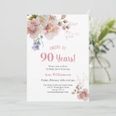 応援から90年ピンクフローラ誕生日 招待状 (スタンド正面)