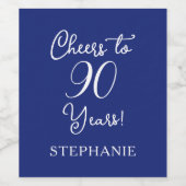 応援から90年海軍ブルー誕生日 ワインラベル (シングルラベル)